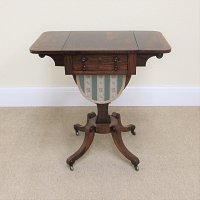 ROSEWOOD NEEDLEWORK TABLE (WILLIAM IV PERIOD)