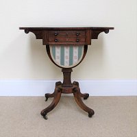 ROSEWOOD NEEDLEWORK TABLE (WILLIAM IV PERIOD)