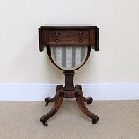 ROSEWOOD NEEDLEWORK TABLE (WILLIAM IV PERIOD)