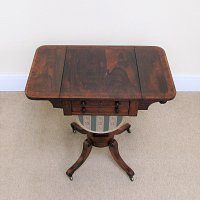 ROSEWOOD NEEDLEWORK TABLE (WILLIAM IV PERIOD)