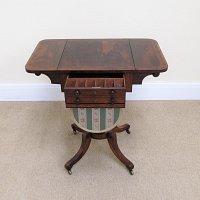ROSEWOOD NEEDLEWORK TABLE (WILLIAM IV PERIOD)