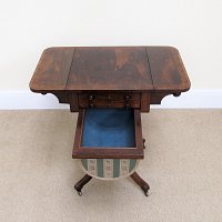 ROSEWOOD NEEDLEWORK TABLE (WILLIAM IV PERIOD)