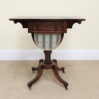 ROSEWOOD NEEDLEWORK TABLE (WILLIAM IV PERIOD)
